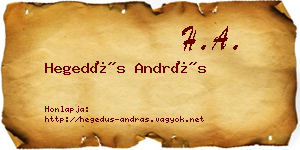 Hegedűs András névjegykártya