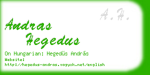 andras hegedus business card